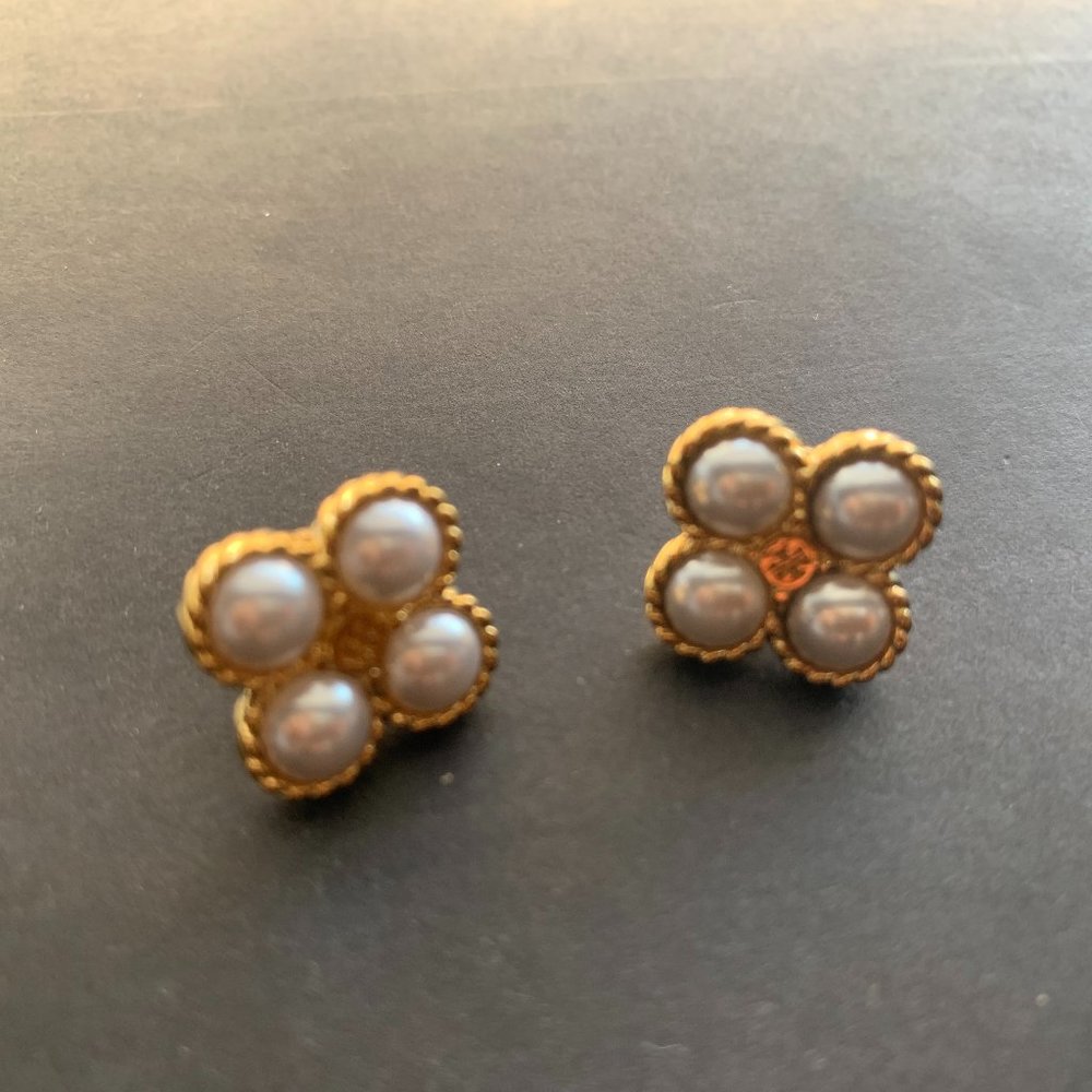 Tory Burch gold plated Pearl Earrings